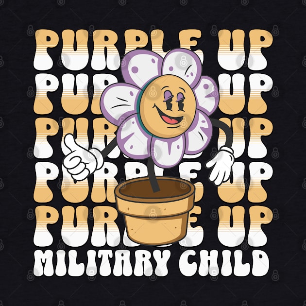 Military Kids - Purple-Up 2023 Holiday - Groovy Design by alcoshirts